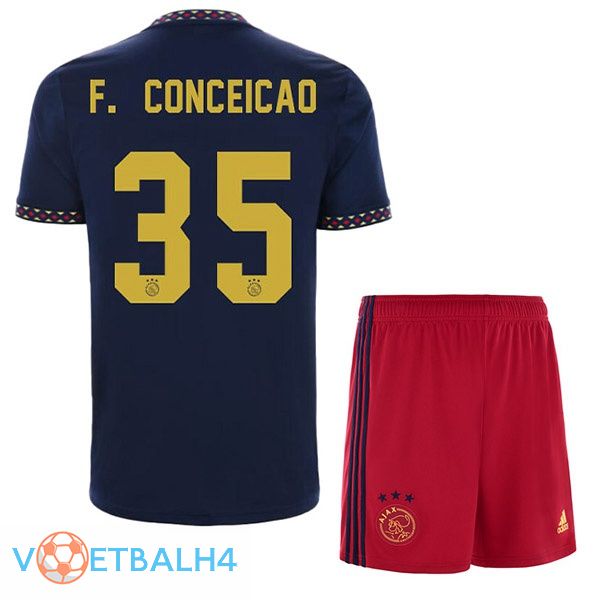 AFC Ajax (F. Conceicao 35) kinderen voetbal jerseys uit zwart 2022-2023