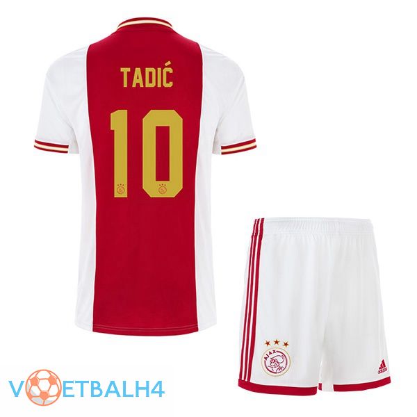 AFC Ajax (Tadić 10) kinderen voetbal jerseys thuis wit rood 2022-2023