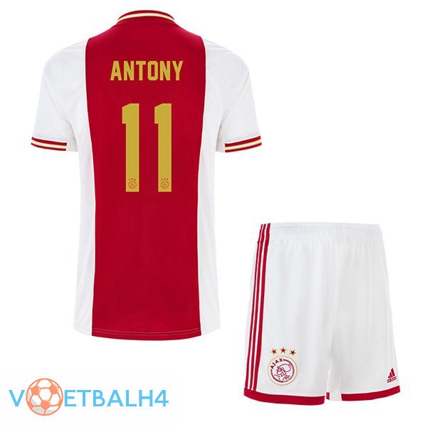 AFC Ajax (Antony 11) kinderen voetbal jerseys thuis wit rood 2022-2023