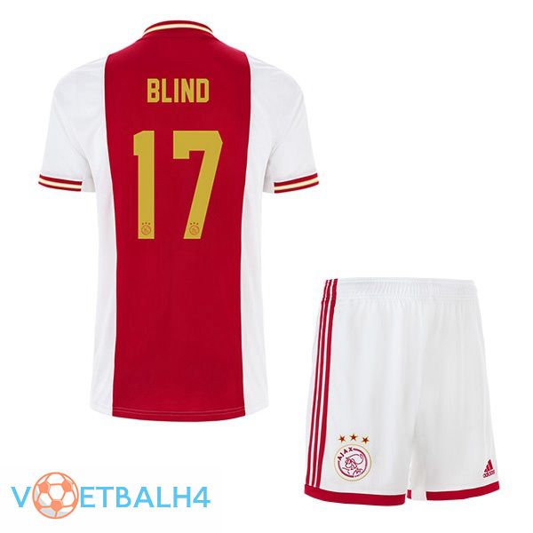 AFC Ajax (Blind 17) kinderen voetbal jerseys thuis wit rood 2022-2023