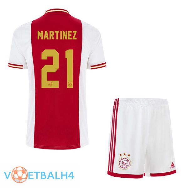 AFC Ajax (Martinez 21) kinderen voetbal jerseys thuis wit rood 2022-2023