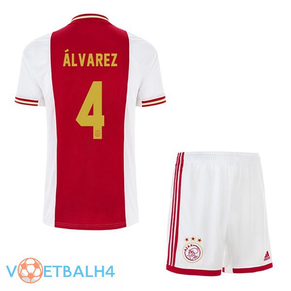 AFC Ajax (Álvarez 4) kinderen voetbal jerseys thuis wit rood 2022-2023