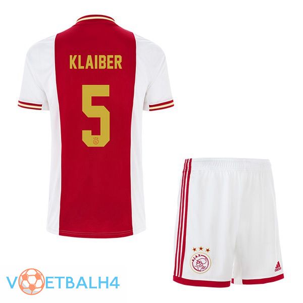 AFC Ajax (Klaiber 5) kinderen voetbal jerseys thuis wit rood 2022-2023