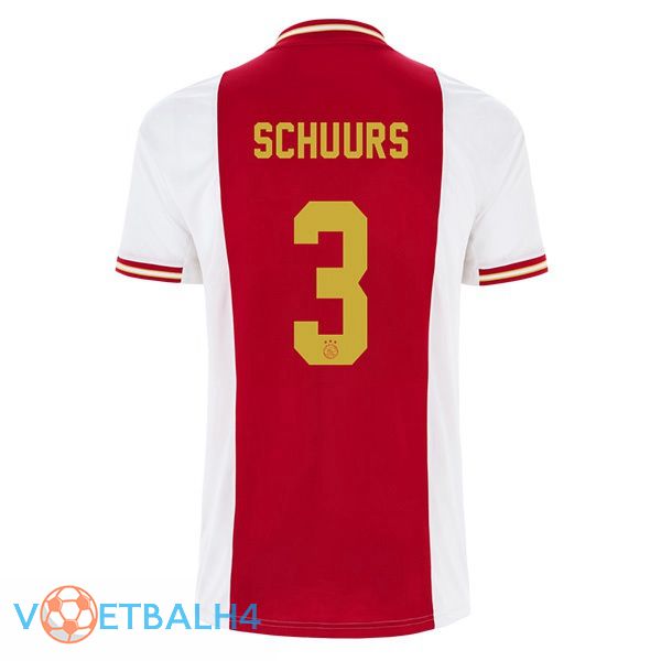 AFC Ajax (Schuurs 3) voetbal jerseys thuis wit rood 2022-2023