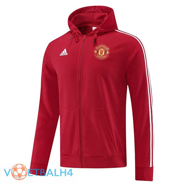 Manchester United trainingsjack Hoodie rood 2022/2023