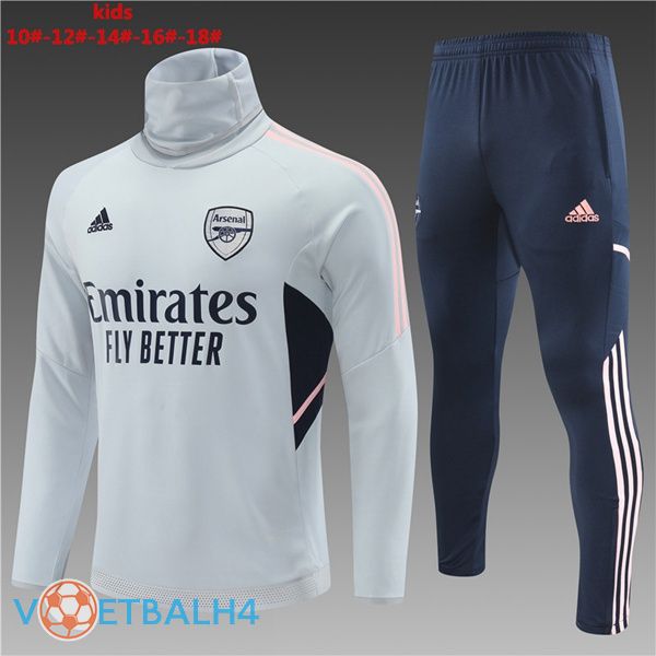 Arsenal kinderen trainingspak High Collar grijs 2022-2023