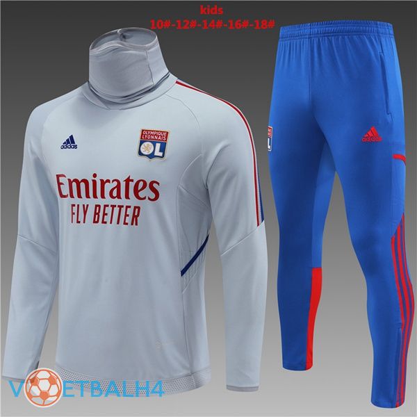 Olympique Lyonnais kinderen trainingspak High Collar grijs 2022-2023