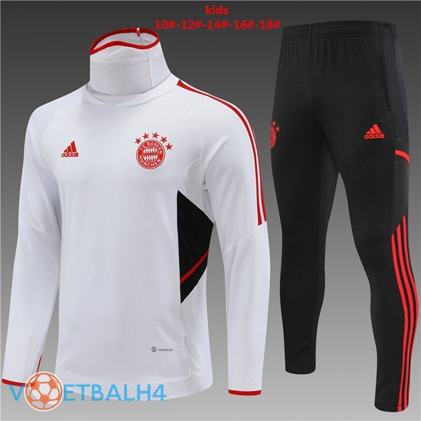 Bayern Munich kinderen trainingspak High Collar wit 2022-2023