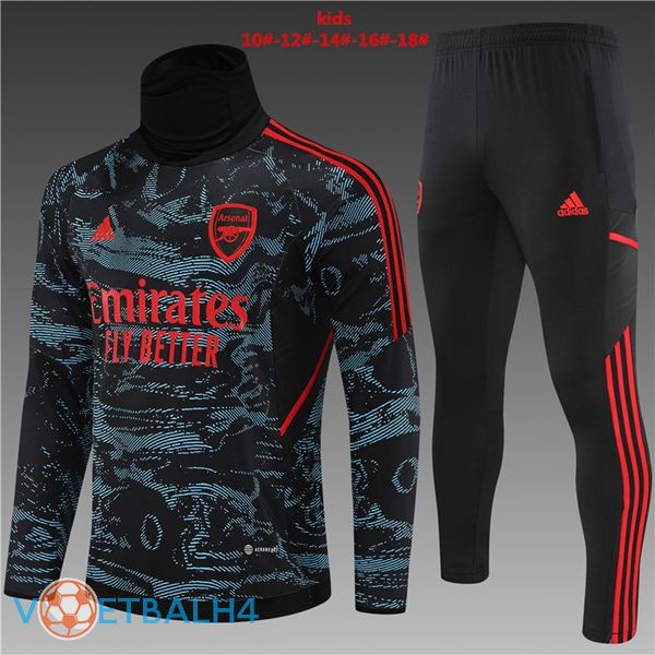 Arsenal High collar kinderen trainingspak rood blauw 2022/2023