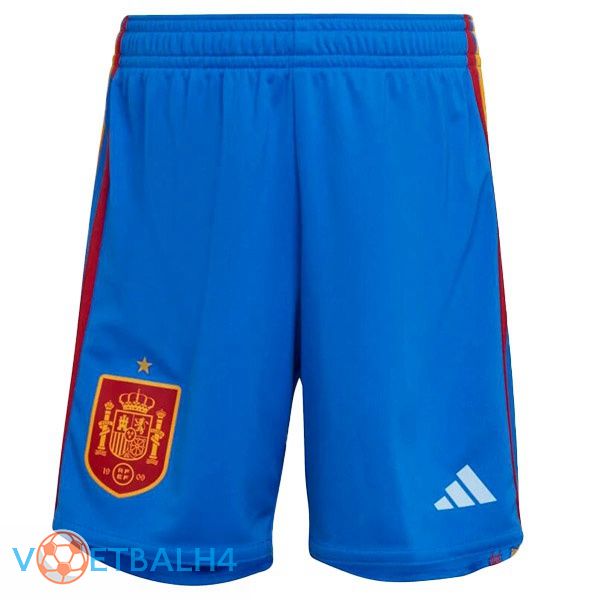 Spanje uit voetbal korte broek blauw wit 2022-2023