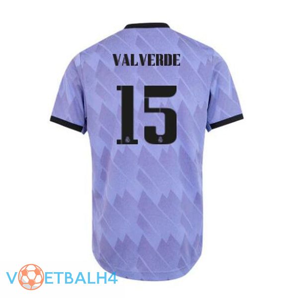 Real Madrid (Valverde 15) voetbal jerseys uit paars 2022-2023