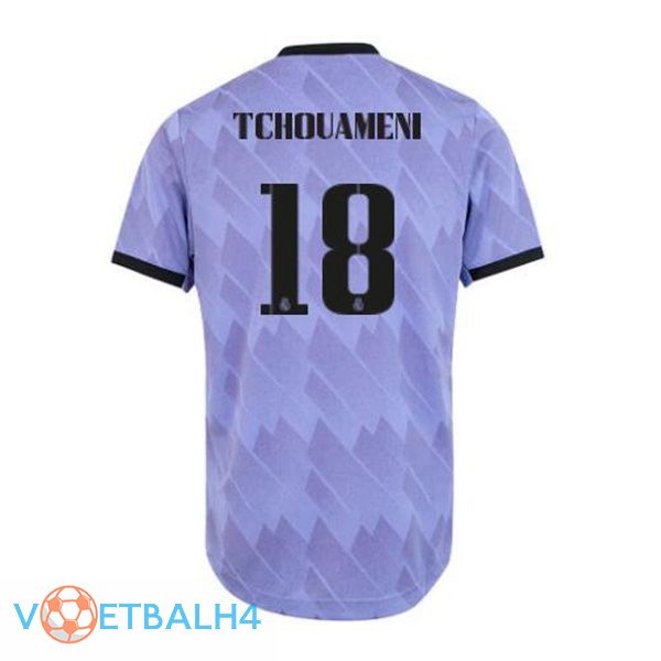 Real Madrid (Tchouameni 18) voetbal jerseys uit paars 2022-2023