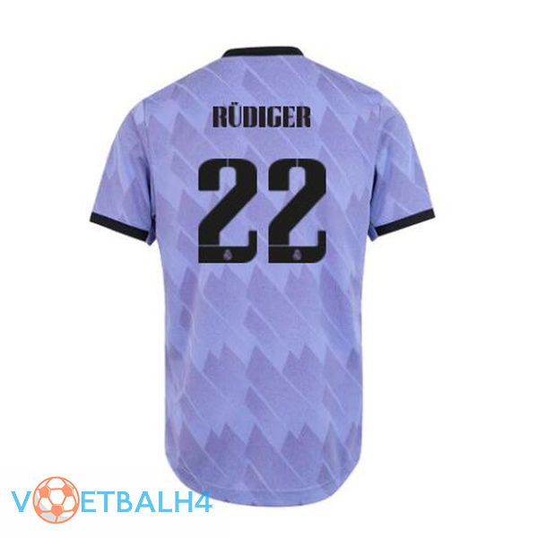 Real Madrid (Rüdiger 22) voetbal jerseys uit paars 2022-2023