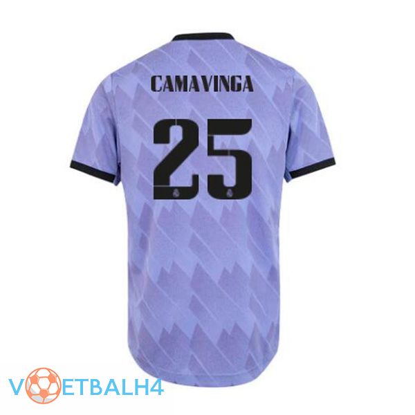 Real Madrid (Camavinga 25) voetbal jerseys uit paars 2022-2023