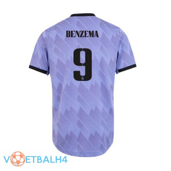 Real Madrid (Benzema 9) voetbal jerseys uit paars 2022-2023