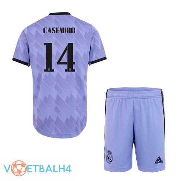 Real Madrid (Casemiro 14) kinderen voetbal jerseys uit paars 2022-2023