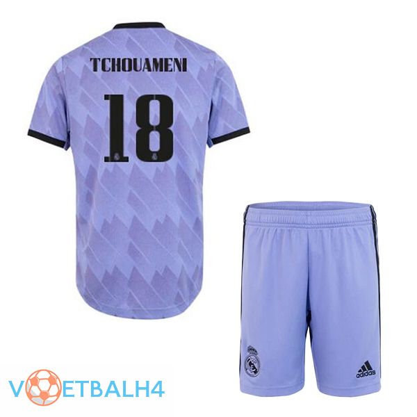 Real Madrid (Tchouameni 18) kinderen voetbal jerseys uit paars 2022-2023