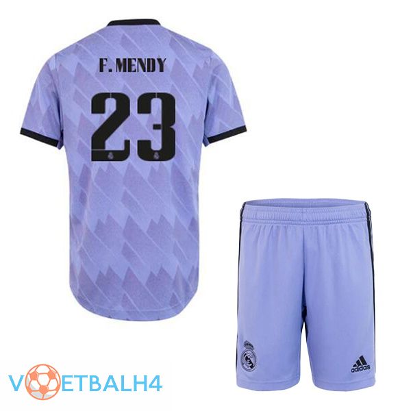 Real Madrid (F. Mendy 23) kinderen voetbal jerseys uit paars 2022-2023