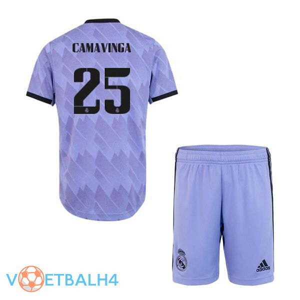 Real Madrid (Camavinga 25) kinderen voetbal jerseys uit paars 2022-2023