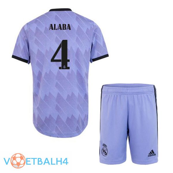 Real Madrid (Alaba 4) kinderen voetbal jerseys uit paars 2022-2023