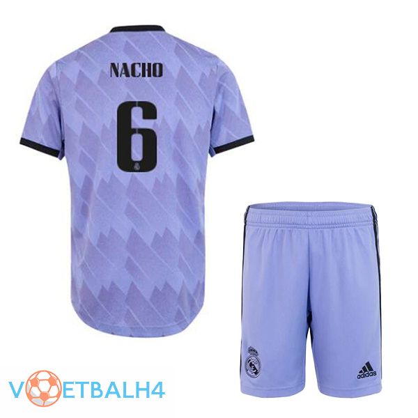 Real Madrid (Nacho 6) kinderen voetbal jerseys uit paars 2022-2023