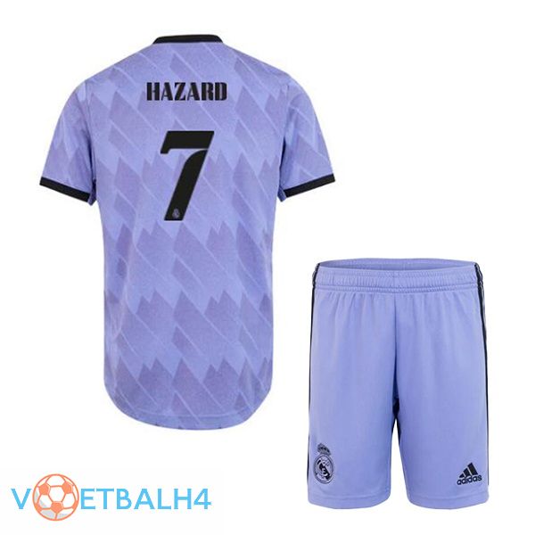 Real Madrid (Hazard 7) kinderen voetbal jerseys uit paars 2022-2023