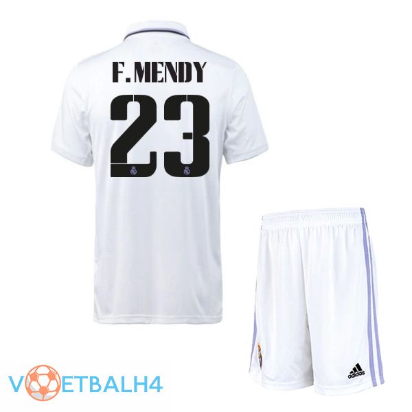 Real Madrid (F. Mendy 23) jersey thuis kinderen wit 2022/2023