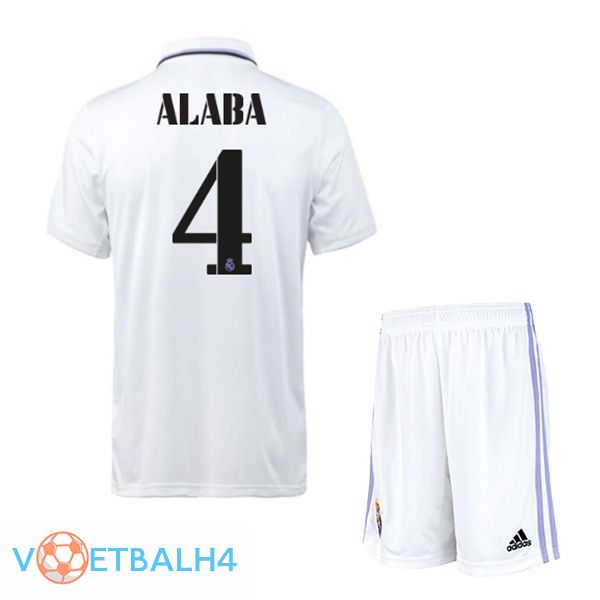 Real Madrid (Alaba 4) jersey thuis kinderen wit 2022/2023