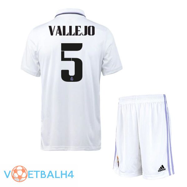 Real Madrid (Vallejo 5) jersey thuis kinderen wit 2022/2023