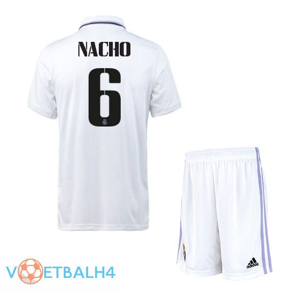 Real Madrid (Nacho 6) jersey thuis kinderen wit 2022/2023