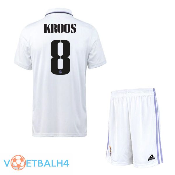 Real Madrid (Kroos 8) jersey thuis kinderen wit 2022/2023