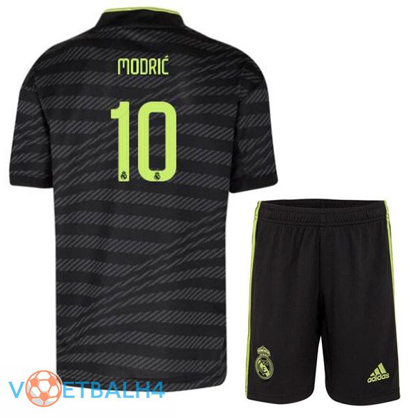 Real Madrid (Modrić 10) kinderen voetbal jerseys derde zwart 2022-2023