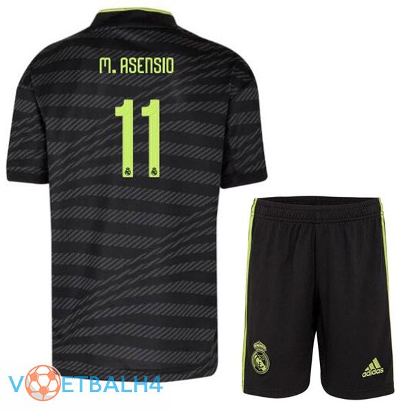 Real Madrid (Asensio 11) kinderen voetbal jerseys derde zwart 2022-2023