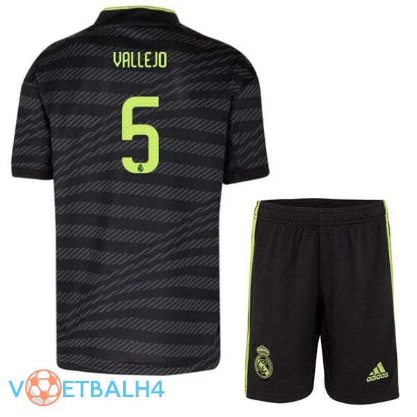 Real Madrid (Vallejo 5) kinderen voetbal jerseys derde zwart 2022-2023