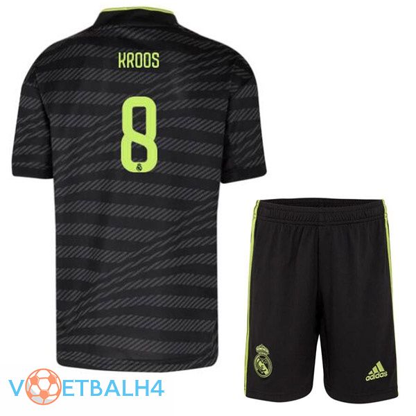 Real Madrid (Kroos 8) kinderen voetbal jerseys derde zwart 2022-2023