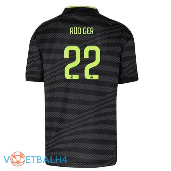 Real Madrid (Rüdiger 22) voetbal jerseys derde zwart 2022-2023