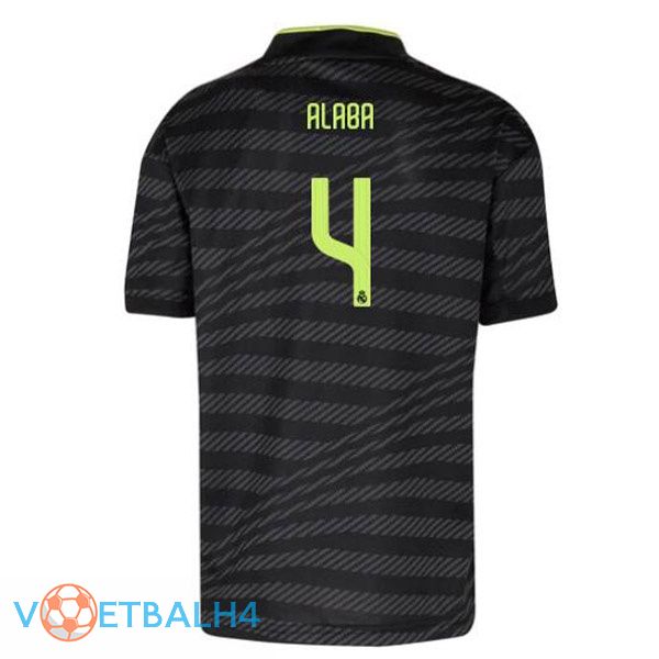 Real Madrid (Alaba 4) voetbal jerseys derde zwart 2022-2023