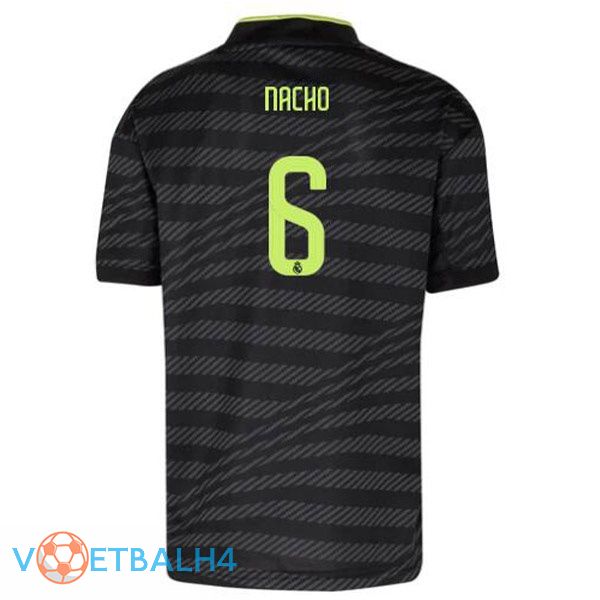 Real Madrid (Nacho 6) voetbal jerseys derde zwart 2022-2023