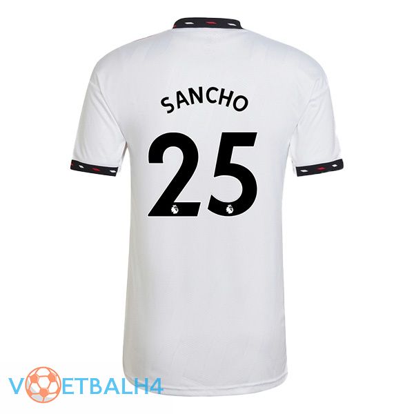 Manchester United (SANCHO 25) voetbal jersey uit wit 2022/2023