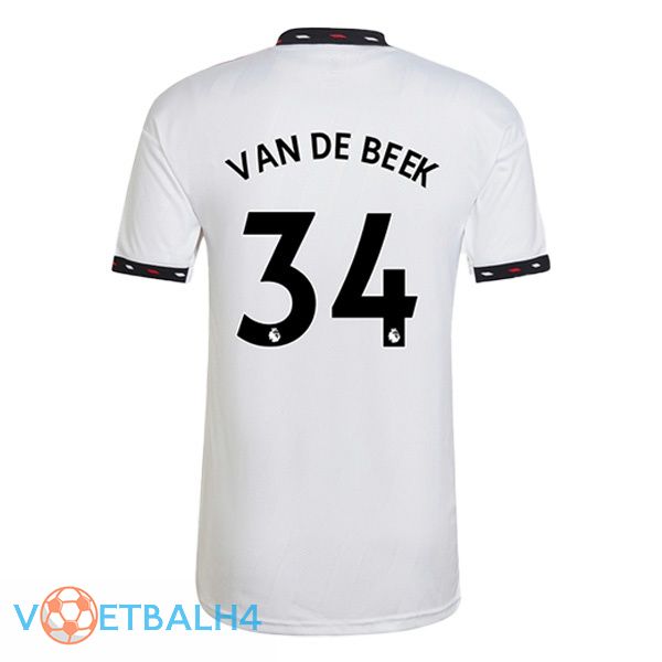 Manchester United (VAN DE BEEK 34) voetbal jersey uit wit 2022/2023