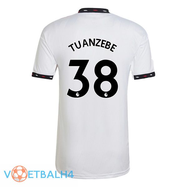 Manchester United (TUANZEBE 38) voetbal jersey uit wit 2022/2023