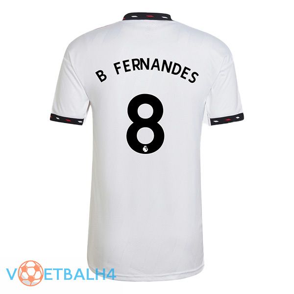 Manchester United (B. FERNANDES 8) voetbal jersey uit wit 2022/2023