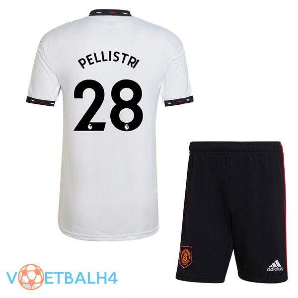 Manchester United (PELLISTRI 28) kinderen voetbal jersey uit wit 2022/2023