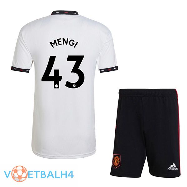 Manchester United (MENGI 43) kinderen voetbal jersey uit wit 2022/2023