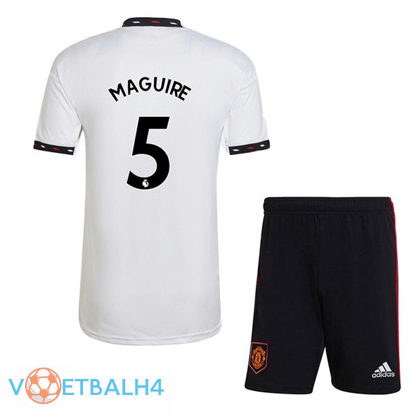 Manchester United (MAGUIRE 5) kinderen voetbal jersey uit wit 2022/2023