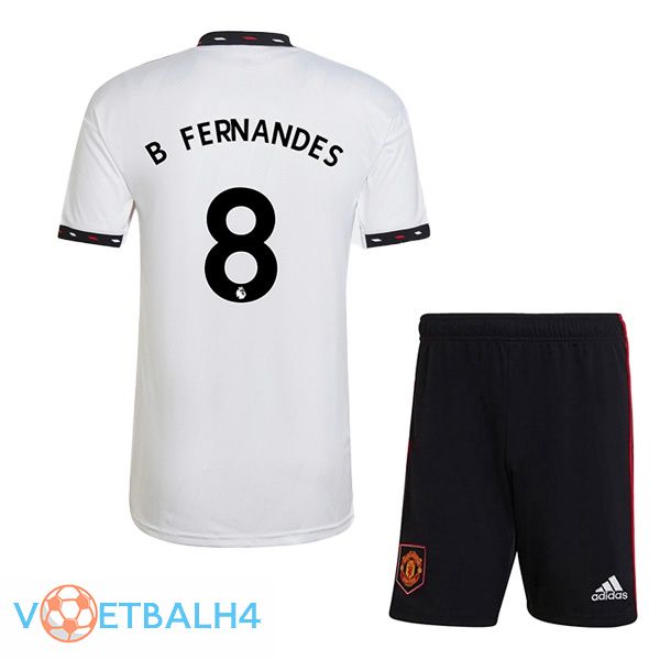 Manchester United (B. FERNANDES 8) kinderen voetbal jersey uit wit 2022/2023