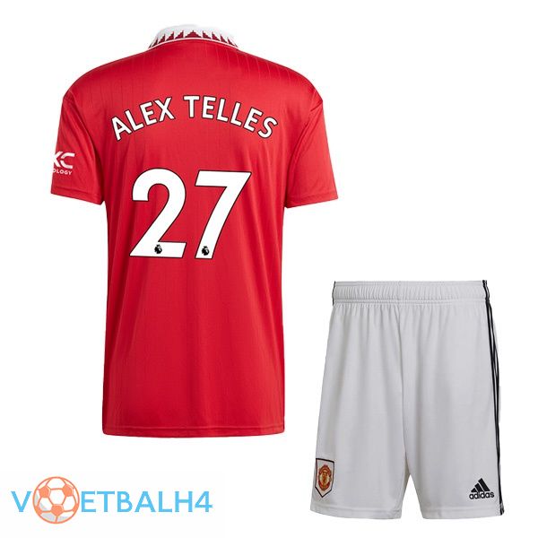 Manchester United (ALEX TELLES 27) kinderen voetbal jersey thuis rood 2022/2023