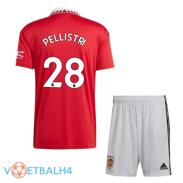 Manchester United (PELLISTRI 28) kinderen voetbal jersey thuis rood 2022/2023