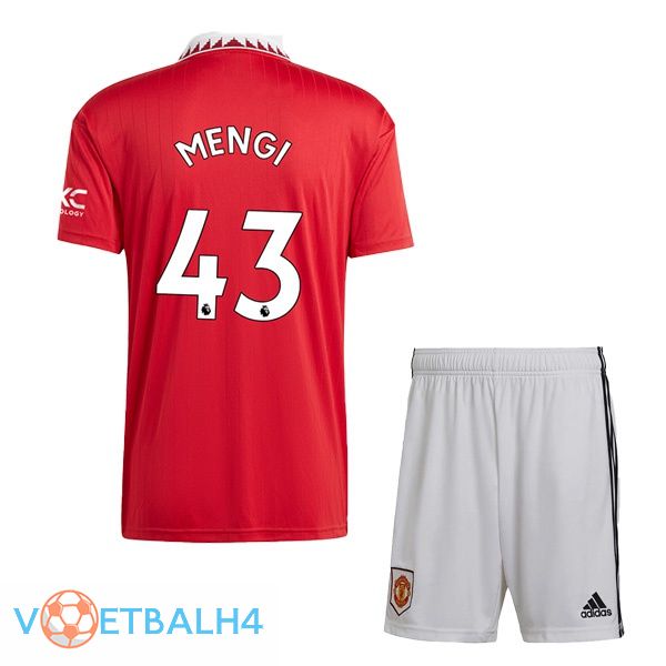 Manchester United (MENGI 43) kinderen voetbal jersey thuis rood 2022/2023