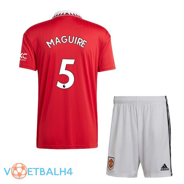 Manchester United (MAGUIRE 5) kinderen voetbal jersey thuis rood 2022/2023